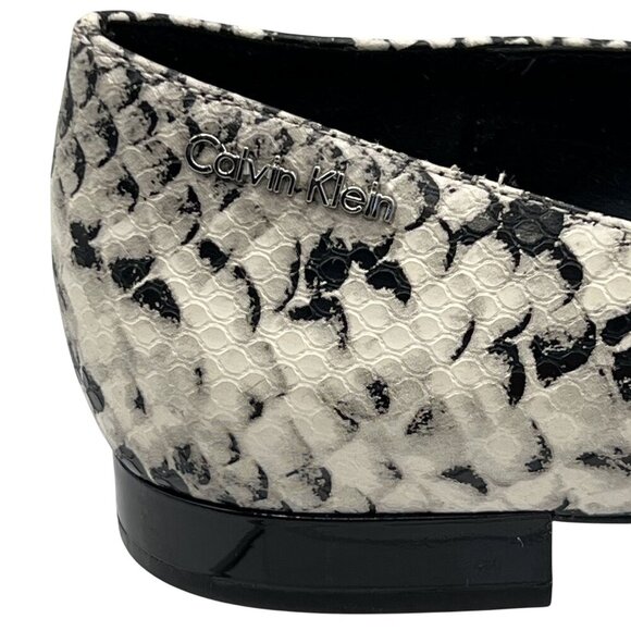 Calvin Klein Emerin Womens 6 Pointed Toe Vegan Snakeskin Slip Ons Comfort Shoes - Picture 5 of 15